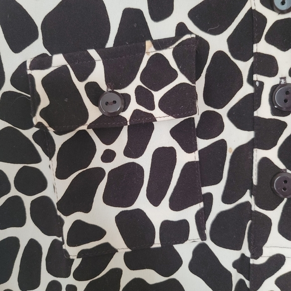 Enfocus Studio Midi Down Dress Brown And White Giraffe Print Dress US 16 - Picture 9 of 11